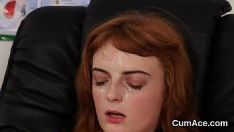 Play Kittenish spill the beans gets cumstroke on her front feeding all the blunder out