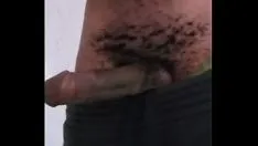 Play Skinny solo cute black boy vigorously rubbing his huge cock at home