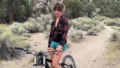 Play Brunette Stranger's Big Dick Rough POV Sex in Public